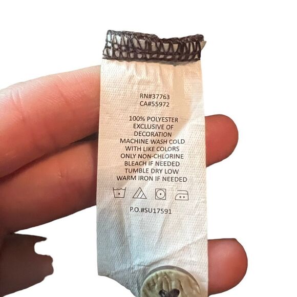 Cubavera brown 1/4 button short sleeve polo shirt - Picture 4 of 9